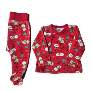 Majica na preklop in hlače s stopalkami št. 68