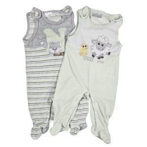 2x pajac s stopalkami št. 68